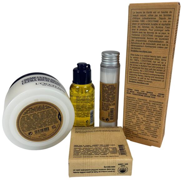 L’OCCITANE Shea Butter Gift Set Body Cream Oil Soap Hand Cream Boxed 5 Pc - Picture 4 of 6